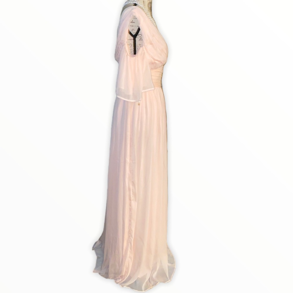 Prom French Connection soft peach Drape open Shoulder Dress - Picture 6 of 13